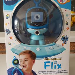 Brand New Kidizoom Flix in blue, intelligent, interactive, intergalactic, take Flix with you, everywhere you go.
