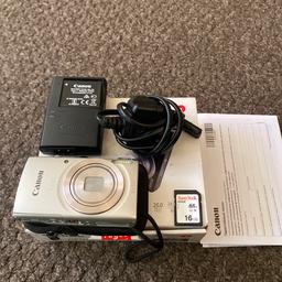 Selling cannon ixus digital camera bundle contains 16gb memory card battery pack battery charger wrist strap and case and instructions for use paid 100 pound for this few months ago used once for family event it’s mint condition would make lovely Xmas present open to sensible offers