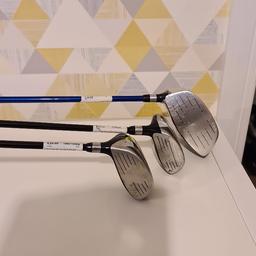 3 DUNLOP GOLF CLUBS.  LARGEST SIZE IS BRAND NEW STILL IN SEAL. OTHER 2 HAVE BEEN USED ONCE.
2 FREE GOLD CLUB COVERS THROWN IN 👍
DOES NOT INCLUDE POST OR DELIVERY IN PRICE
FROM A PET AND SMOKE FREE HOME
PLEASE SEE OTHER LISTINGS