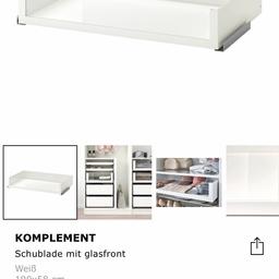Verkaufe 2 Stück Komplement Schubladen mit Glasfront von Ikea 
In weiß 100x58cm 
Selbstabholung