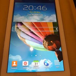I HAVE FOR SALE A SAMSUNG GALAXY TAB 3 7” ANDROID WIFI TABLET IN WHITE 

ITS LIKE NEW CONDITION NO MARKS OR FAULTS 

COMES WITH ORIGINAL CHARGER CABLE AND PLUG 

ITS GOT A LARGE 7” FULL MULTI TOUCH HD SCREEN 

VERY GOOD INTERNAL AND EXTERNAL CAMERAS 

YOU CAN DOWNLOAD APPS FROM THE GOOGLE PLAY STORE 

INTERNET / YOUTUBE / GAMES / MOVIES / MUSIC ETC 

ITS FULLY WORKING GUARANTEED CAN BE TESTED BEFORE PURCHASE 

I CAN DELIVER IN LEICESTER OR POST OUT OF LEICESTER 

ANY MORE INFO JUST MESSAGE