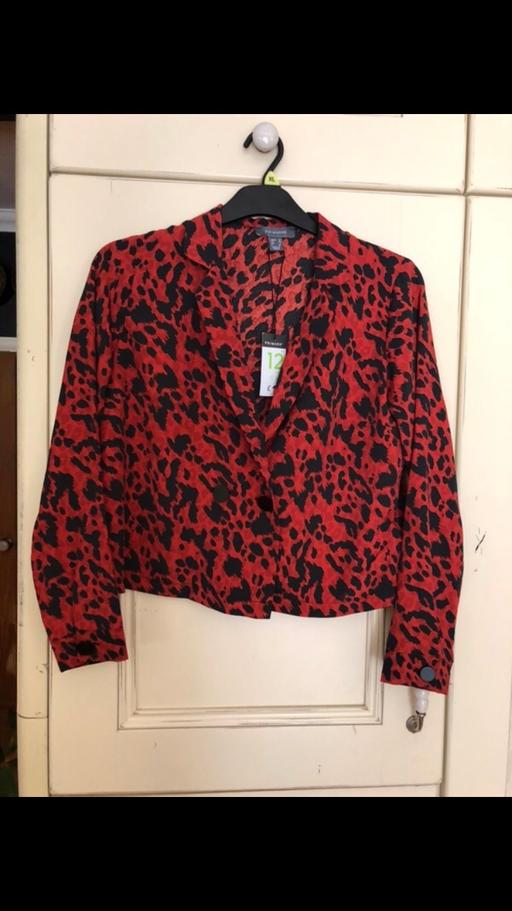 Buy & Sell Kent Maidstone - Photos for red black leopard print jacket top uk 12