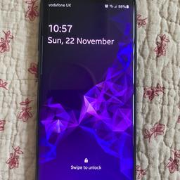 Samsung Galaxy S9 64 GB in very good condition, it comes with its original box, fast charger, earphone (with extra pads) and black silicon case. On the back its original label still on it, so no scratches on it at all. Selling due to buying a new phone. Open to offers.