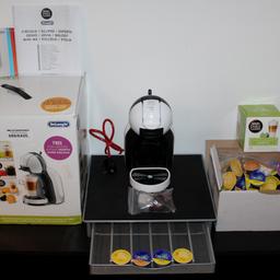 Dolce Gusto Mini Me Coffee Machine.

Comes with an extra stand & pod storage tray, x1 descaling kit, x2 reusable pods & lots of original pods listed below. Also comes with original box & booklet.

Grande Coffee - x30 Pods.
Lemon Tea - x19 Pods.
Peach Tea - x18 Pods.
Latte Macchiato Amaretto - x7 Pod Sets in box.
Latte Macchiato Vanilla - x2 Pod Sets.
Latte Macchiato - x1 Pod Set.
Chococino Caramel - x1 Pod Set.

Collection only from BL2 area of Bolton!

Thank you