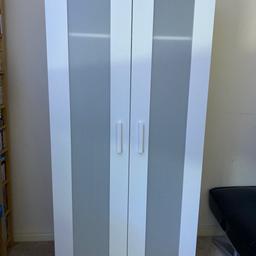 Ikea white wardrobe
Very good collection
One shelf
One hanging rail

Collection only due to size