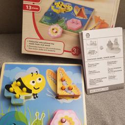 ☆13 pieces beautiful wooden puzzle
☆ Recommended age is 2+
☆ Like new! It was a gift but it is too simple for my 2.5 year old ;)
From smoke and pet free home.