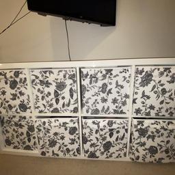 IKEA Kallax. Comes with 8 boxes. In great condition. 77 x 147cm