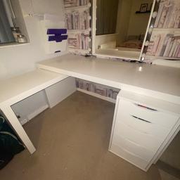 IKEA desk with pull-out panel. Good condition. Does NOT come with alex draws. 151 x 65cm