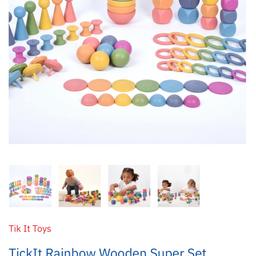 Small destash. Sadly went a little overboard with Christmas shopping for our LO, and now have to offload a few things he is still too little for so we can cover COVID lack of work and some bills. Please see my other listings too.

- Tickit Wooden Rainbow Super Set. RRP £121.97 Brand new, opened the box once when it arrived to excitedly look at it before stashing for Christmas, never played with.

Open to reasonable offers. Collection in Battersea Exchange. OOS