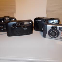 A selection of 4 cameras, a Olympus shoot and go, a Nikon AF210 point and shoot, a Canon sure shot AF7 and a Trust 820 LCD digital camera ( charger,and leads not included ) all cameras are in full working condition and come with cases, all 4 for £40 or £12 each.