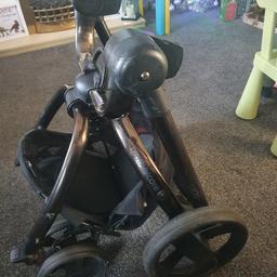 beautiful pram, no longer needed . 

does have a rip on the handle, which could be replaced, and unfortunately has a button cap missing on the side by the bar. 

however doesnt affect the use of this pram. 
spins all the way around with no problems, also has a large basket, 

can deliver for fuel if not too far,