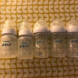 3 x Phillips Avent Natural bottles
2 x Phillips Avent Classic bottles
Sterilised and in goof used condition. Not including teats for hygiene reasons. Collection from SE6 or willing to post for additional cost.