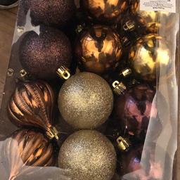 1 brand new box of 36 gold Christmas baubles for sale