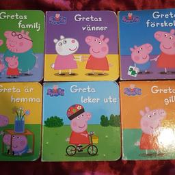Små böcker om Greta gris o hennes familj o vänner.

Nypris ca 99 kr