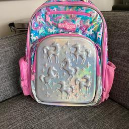 Good condition .. smiggle multi compartment rucksack with unicorn 3D reflective front.