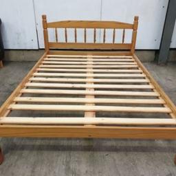 Used item in great condition, very strong, clean.

made of solid pine with strong wooden slats.
sleeping area – 137 x 193 cm.
antique pine color.
in very good condition.

Local delivery available for extra charge.
Viewing & Collection is from SPALDING Lincolnshire PE113PE.
Cash on collection or delivery is preferred. Thanks.