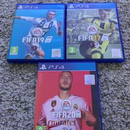 PS4 FIFA games. All three for £12 or individually for:

FIFA 17 - £2
FIFA 19 - £5
FIFA 20 - £8