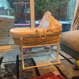 Moses basket and stand - free 
It’s getting ruined by my children being sat here and want the space so free to anybody otherwise I will put out for the tip