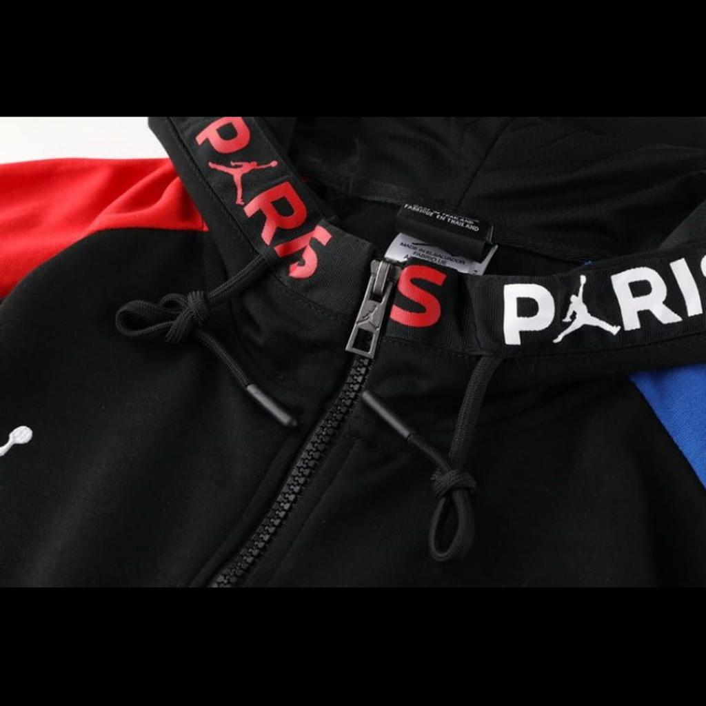 psg x jordan tracksuit red and blue