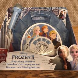 BRAND NEW IN BOX
Frozen 2
Sing along boom box
Can connect to MP3 player
Real microphone
Paid £25