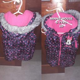 6-7yrs. GIRLS COATS 
THE MINNIE MOUSE GILLET IN NEW £6
REBEL WINTER COAT £6.