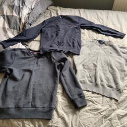 Boys genuine Ralph Lauren and Tommy Hilfiger jumpers ... 
blue one has 2 small holes were the label is at the back but can be sewn 
Other 2 like brand new worn once