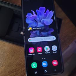 hello im selling a brand new Z flip black 256GB it is unlocked to any network it was purchased directly from Samsung 2 days ago I have proof of purchase bank transfer upon collection at my home address, all box accessories included reason for sale my wife wants the z fold 2 instead