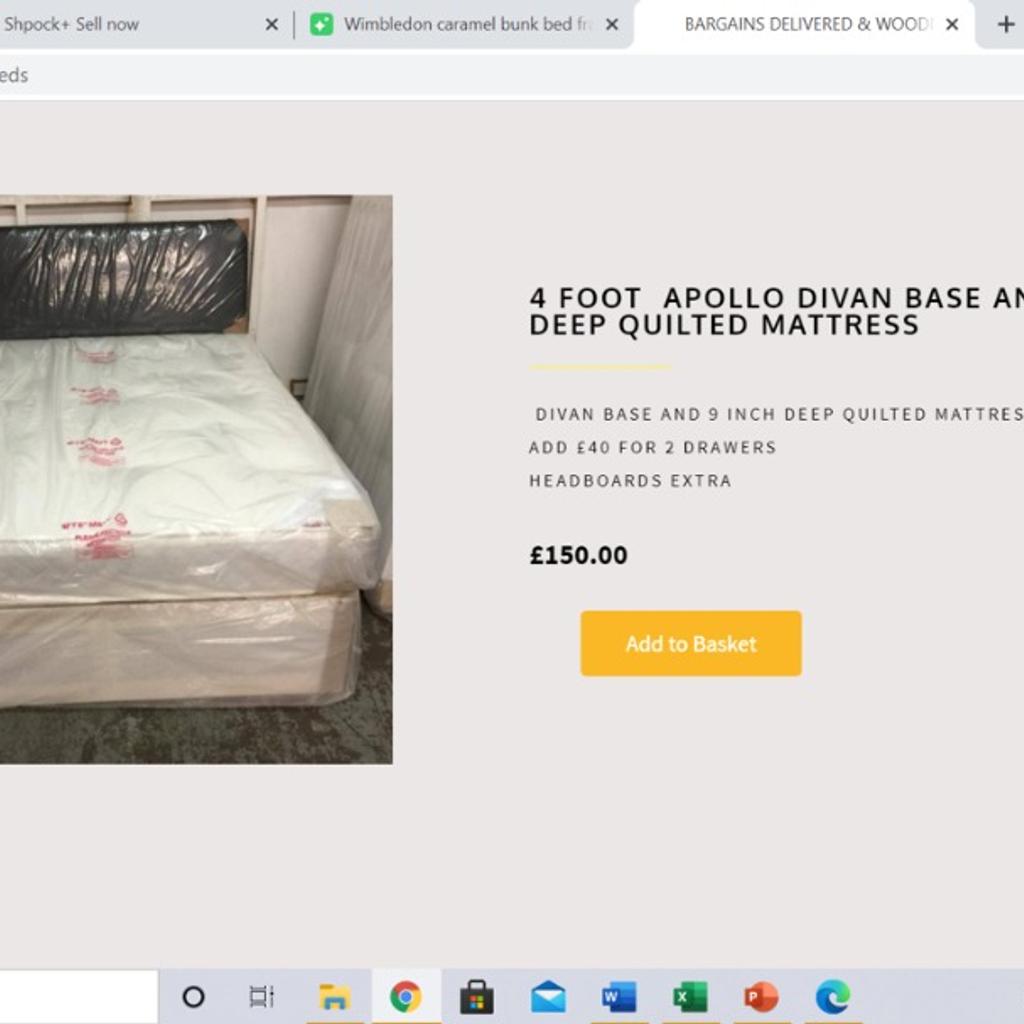 4 foot apollo base and mattress in S62 Parkgate for £150.00 for sale