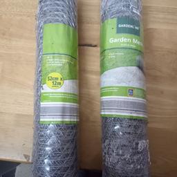 ONE roll (sold one) of Zinc Plated Garden Mesh, brand new and unopened. 
52cms x 12 metres