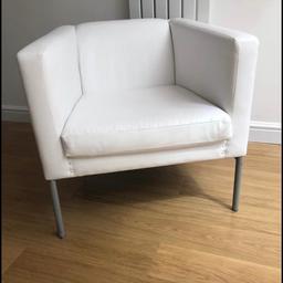 White leather armchair , good condition  . 

Open to offers