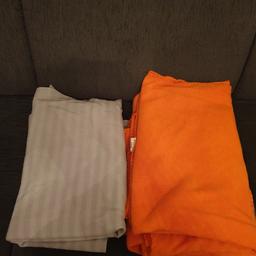 4 Stück Fleecedecke in 2 Farben (grau und orange)