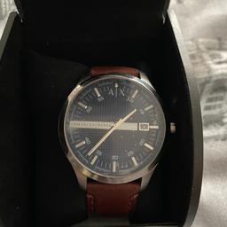 Men’s Armani Exchange Watch with Brown Leather Strap. Fully working, Great Condition.