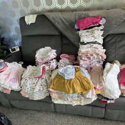 3-6 bundle some brand new with tags on some worn. I’ve split this into 2 big black bags as there is so many. So can sell separately at £40 each or both for £70.
Baby grows 
Vest Long and short
Dresses
Leggings
Top
Outfits
Sumer all in 1s