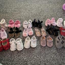 Bundle of shoes size 0-3 & 3-6 only wore a couple of them most are brand new never been worn