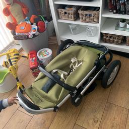 Free, pickup only. Quinny Buzz three wheeler pram. Used with a few scuffs however in good condition, please see photos. Extras still available with pram are the under storage basket and the maxi cost car seat adapters.