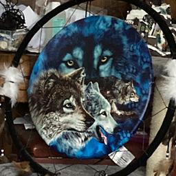 Very large wolf dream catcher new