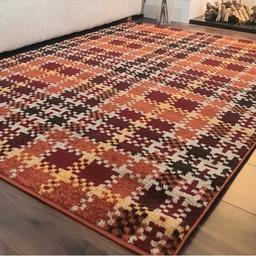 A classic design and cosy colours . Made from polyproylene to give you a durable and easy to maintain rug Brand new 120x170cm