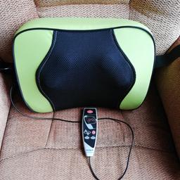Kneading and heating back massage cushion complete with velcro fasteners to hold in position on chair. 2 speeds and option to heat on hand set. Comes with original box. Collection Walsall from pet free, smoke free home.