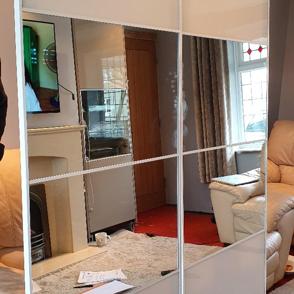 ikea pax sliding door wardrobe with lights in WV14 Wolverhampton for £