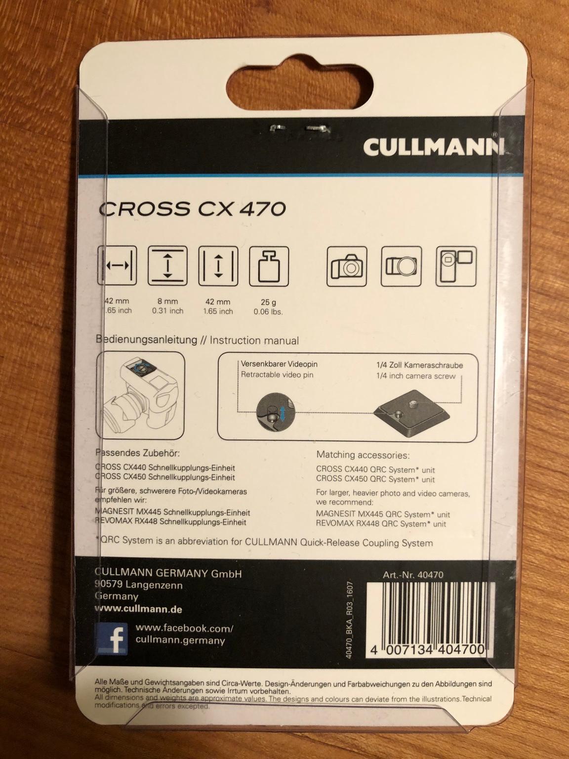 Cullmann Cross CX126 GoPro Kamerateller Plateau pour caméra Filetage