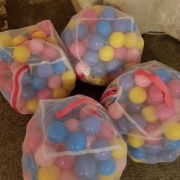 4 bags plastic balls. 
see pictures for description and condition 
collection only BD6