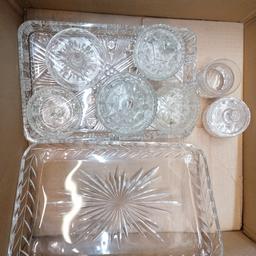 Vintage crystal dresser items, trays, pots, ring holders and more.

Collection from Telford.
