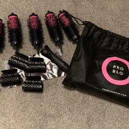 Pro blo blow dry set. Six detachable brushes with six clips. Used twice.