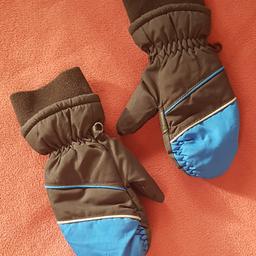 kaum getragene schwarz-blaue Skihandschuhe für Kinder in Größe 5 zu verkaufen