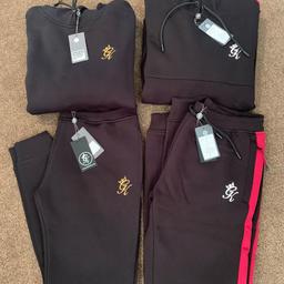 2 x GYM KING tracksuits for sale.

Brand new with tags.

They where brought as a Christmas present but don’t fit, and don’t have enough time to send back and get an exchange.

1 x black/gold hoodie and matching bottoms
1x red/black Hoodie and matching bottoms

2x Hoodies are size LARGE
2x bottoms are size MEDIUM

Offers welcome.