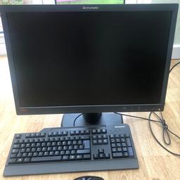 Lenovo thinkpad 22inch monitor 
Lenovo thinkpad keyboard
Tecknnet wireless mouse
All in full working order
Collection only