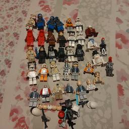 lot of 28 figs and spares
ahsoka tano
darth vadar and palpatine
kylo ren who fetches about £8 on his own
some mandalorians and droids
£50 ovno collected on the lot