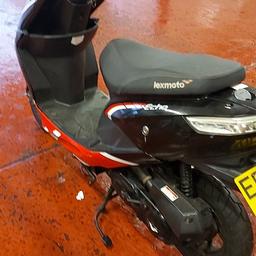 i have a lexmoto moped for sale as spares or repairs.its a 68 plate with £150 leo vince evhaust on was running fine until it ran out of fuel and then wouldnt start again. atempted  to strip and get running again but fell out of enthusiasum and bought a new bike £150o.n.o  contact mobile number only 07506616548