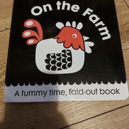 baby tummy time fold out book 
Black and white
