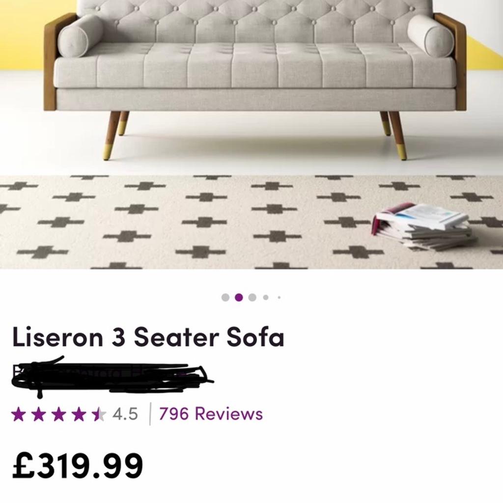 Liseron 3 seater deals sofa